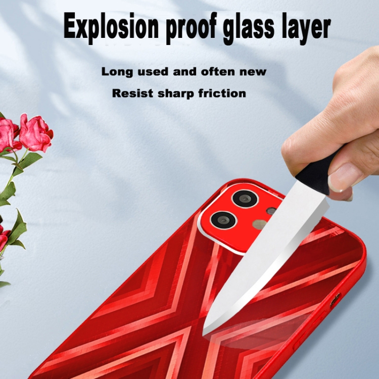 For iPhone 11 9XA Texture TPU + Tempered Glass Phone Case (Red) For iPhone 11 9XA Texture TPU + Tempered Glass Phone Case (Red)