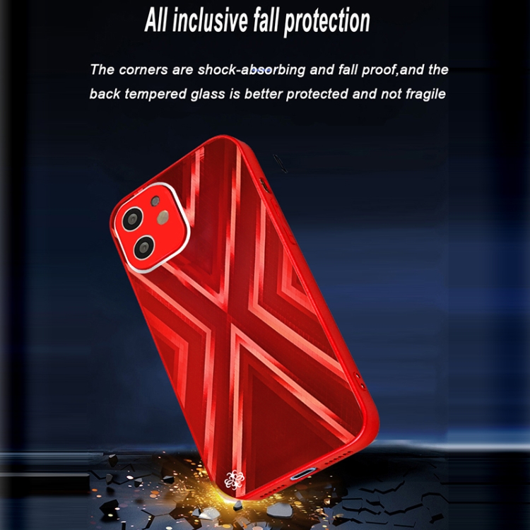For iPhone 11 9XA Texture TPU + Tempered Glass Phone Case (Red) For iPhone 11 9XA Texture TPU + Tempered Glass Phone Case (Red)