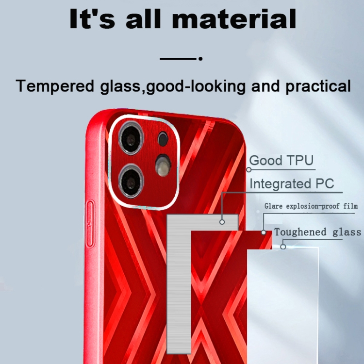 For iPhone 11 9XA Texture TPU + Tempered Glass Phone Case (Red) For iPhone 11 9XA Texture TPU + Tempered Glass Phone Case (Red)