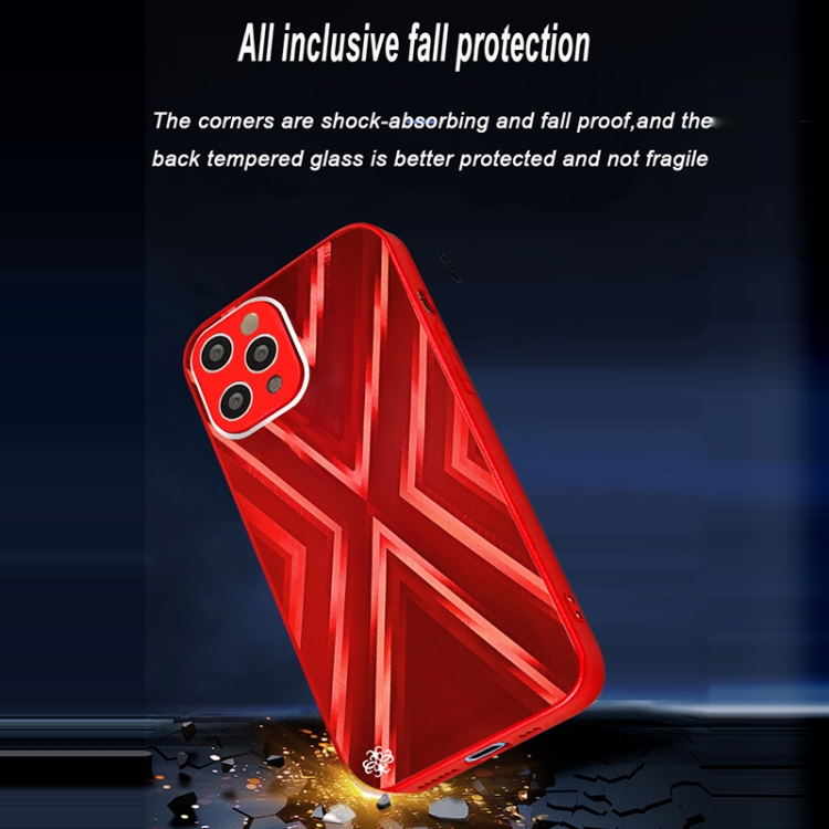 For iPhone 11 Pro 9XA Texture TPU + Tempered Glass Phone Case (Red) For iPhone 11 Pro 9XA Texture TPU + Tempered Glass Phone Case (Red)