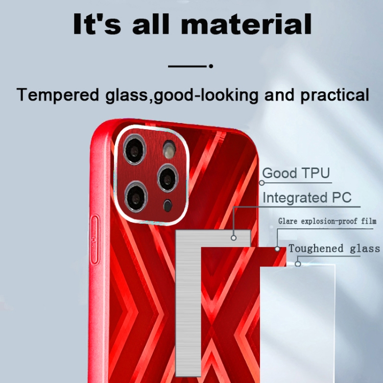 For iPhone 11 Pro 9XA Texture TPU + Tempered Glass Phone Case (Red) For iPhone 11 Pro 9XA Texture TPU + Tempered Glass Phone Case (Red)