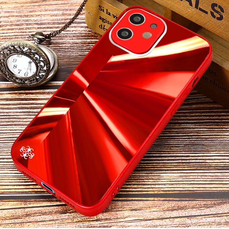 For iPhone 12 Spotlight Texture TPU + Tempered Glass Phone Case(Red) For iPhone 12 Spotlight Texture TPU + Tempered Glass Phone Case(Red)