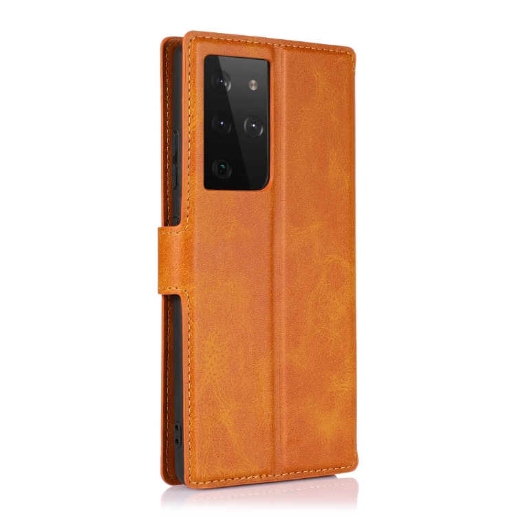 For Samsung Galaxy S21 Ultra 5G Shockproof PU + TPU Leather Phone Case(Khaki) For Samsung Galaxy S21 Ultra 5G Shockproof PU + TPU Leather Phone Case(Khaki)