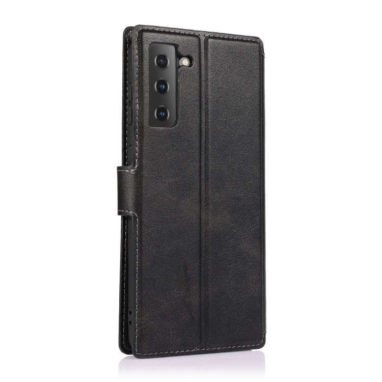 For Samsung Galaxy S21 5G Shockproof PU + TPU Leather Phone Case(Black)