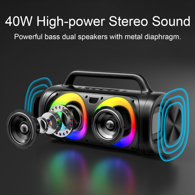 JOYROOM JR-MW02 40W Bluetooth Wireless Speaker with RGB Lights JOYROOM JR-MW02 40W Bluetooth Wireless Speaker with RGB Lights