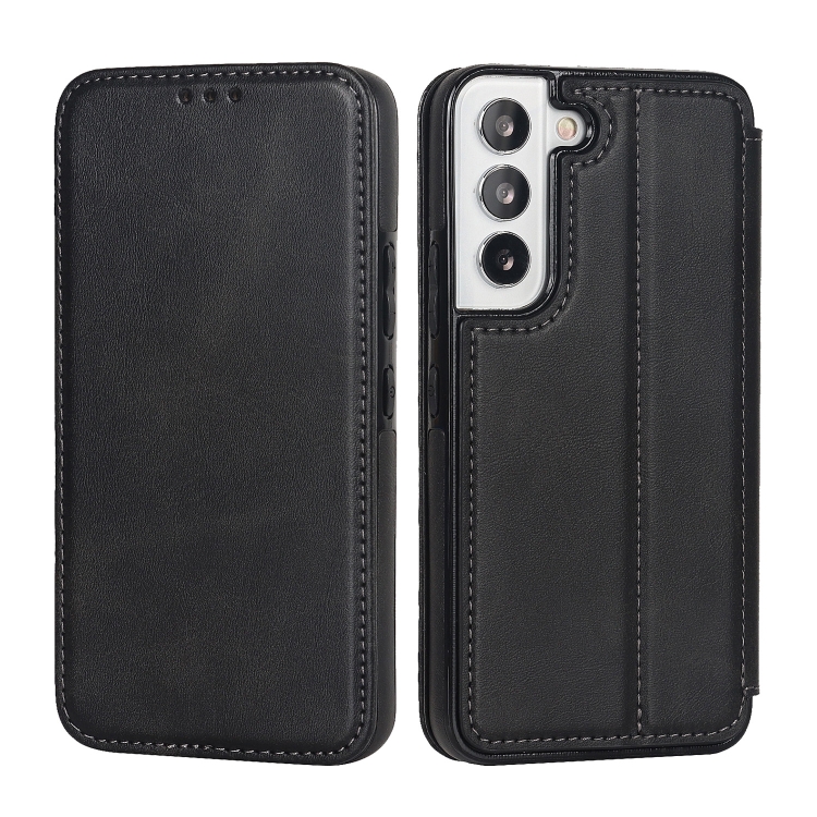For Samsung Galaxy S22 5G Knight Magnetic Suction Leather Phone Case(Black) For Samsung Galaxy S22 5G Knight Magnetic Suction Leather Phone Case(Black)