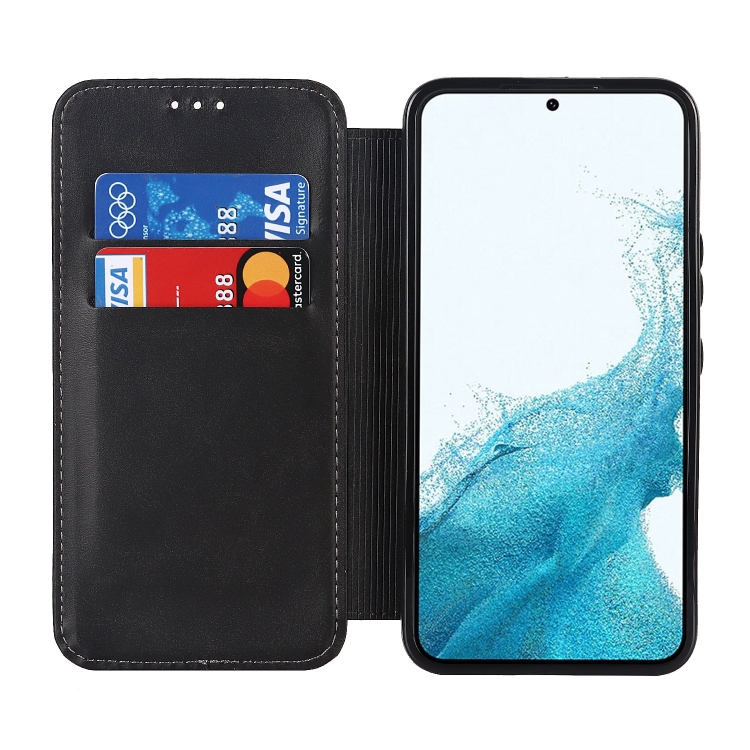 For Samsung Galaxy S22 5G Knight Magnetic Suction Leather Phone Case(Black) For Samsung Galaxy S22 5G Knight Magnetic Suction Leather Phone Case(Black)