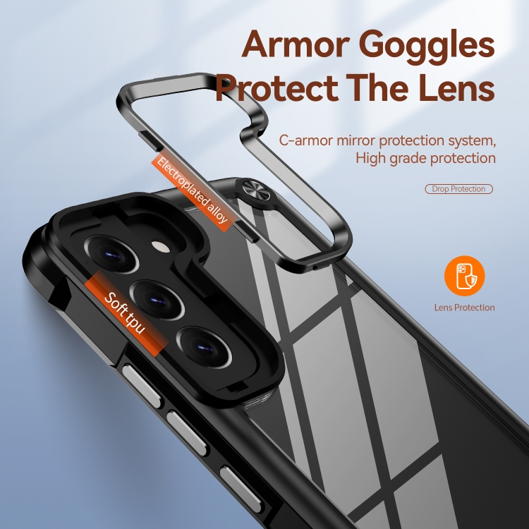 For Samsung Galaxy S22 5G TPU + PC Lens Protection Phone Case(Black) For Samsung Galaxy S22 5G TPU + PC Lens Protection Phone Case(Black)