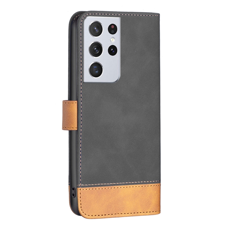 For Samsung Galaxy S21 Ultra 5G BF11 Color Matching Skin Feel Leather Phone Case(Black) For Samsung Galaxy S21 Ultra 5G BF11 Color Matching Skin Feel Leather Phone Case(Black)
