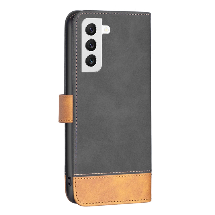 For Samsung Galaxy S22 5G BF11 Color Matching Skin Feel Leather Phone Case(Black) For Samsung Galaxy S22 5G BF11 Color Matching Skin Feel Leather Phone Case(Black)