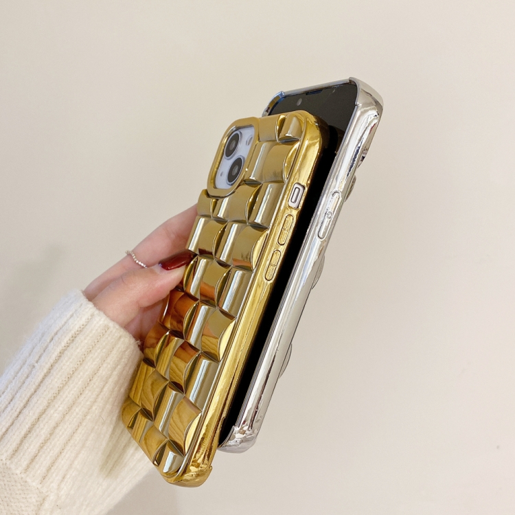 For iPhone 13 Pro Max Weave Texture Electroplated TPU Phone Case (Silver) For iPhone 13 Pro Max Weave Texture Electroplated TPU Phone Case (Silver)