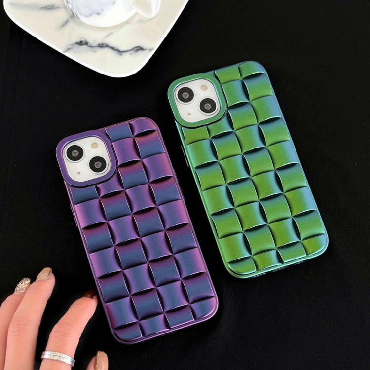 For iPhone 11 Pro Weave Texture Chameleon TPU Phone Case Green