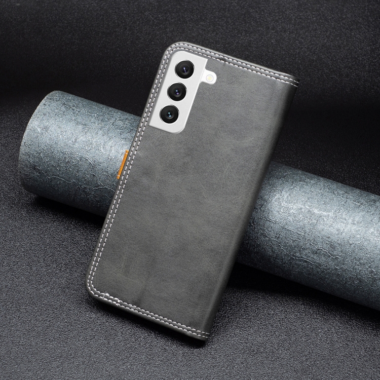 For Samsung Galaxy S22 5G Color Matching Double Sewing Thread Leather Phone Case(Black) For Samsung Galaxy S22 5G Color Matching Double Sewing Thread Leather Phone Case(Black)