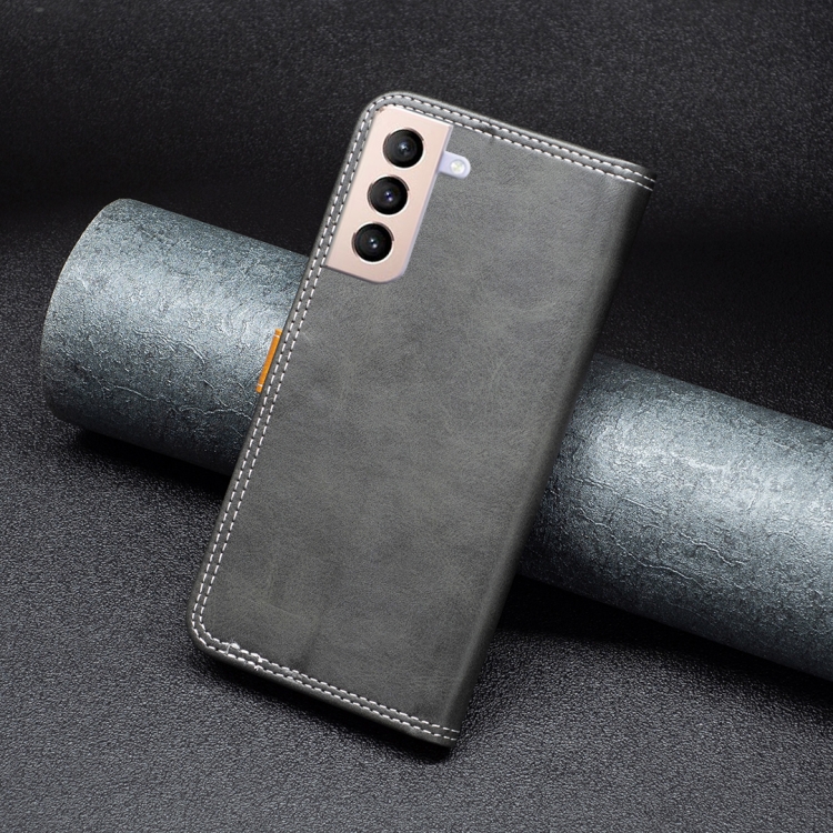 For Samsung Galaxy S21+ 5G Color Matching Double Sewing Thread Leather Phone Case(Black) For Samsung Galaxy S21+ 5G Color Matching Double Sewing Thread Leather Phone Case(Black)