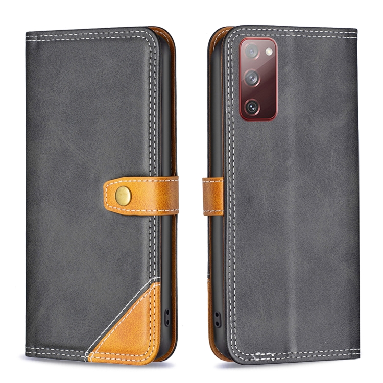 For Samsung Galaxy S20 FE Color Matching Double Sewing Thread Leather Phone Case(Black) For Samsung Galaxy S20 FE Color Matching Double Sewing Thread Leather Phone Case(Black)