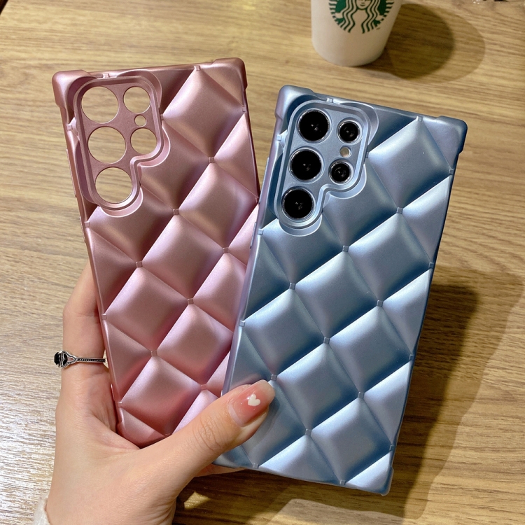 For Samsung Galaxy S22 5G Elegant Rhombic Texture TPU Phone Case(Pink) For Samsung Galaxy S22 5G Elegant Rhombic Texture TPU Phone Case(Pink)