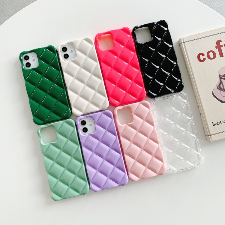 For iPhone 11 Candy Color Elegant Rhombic Texture TPU Phone Case (Dark Green) For iPhone 11 Candy Color Elegant Rhombic Texture TPU Phone Case (Dark Green)