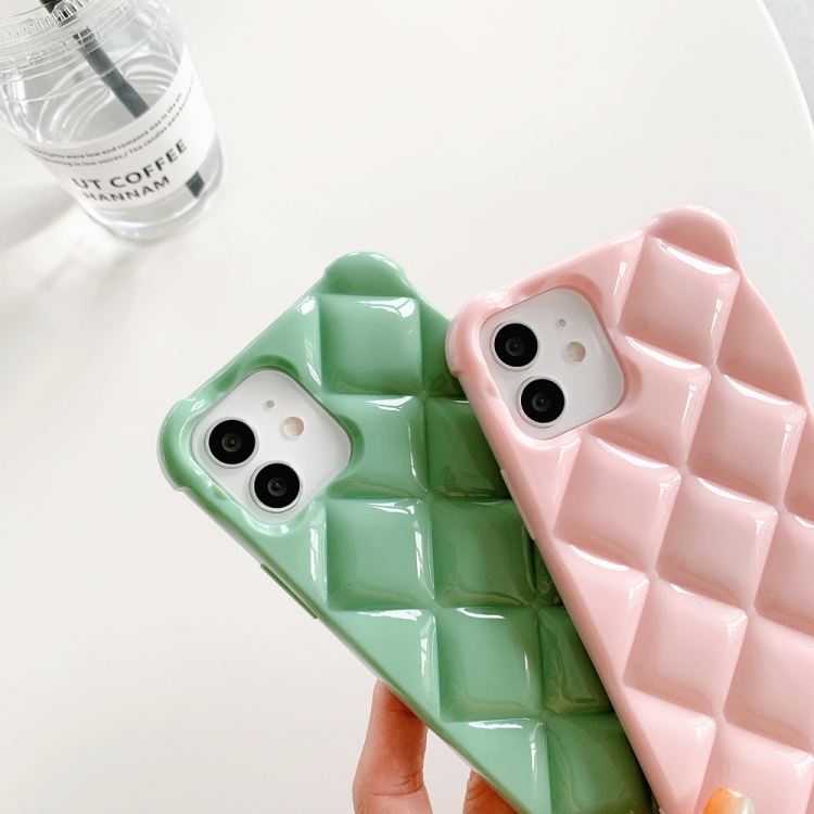 For iPhone 11 Candy Color Elegant Rhombic Texture TPU Phone Case (Dark Green) For iPhone 11 Candy Color Elegant Rhombic Texture TPU Phone Case (Dark Green)