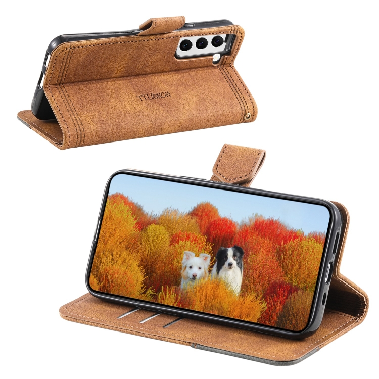 For Samsung Galaxy S21 5G Splicing Leather Phone Case(Brown) For Samsung Galaxy S21 5G Splicing Leather Phone Case(Brown)