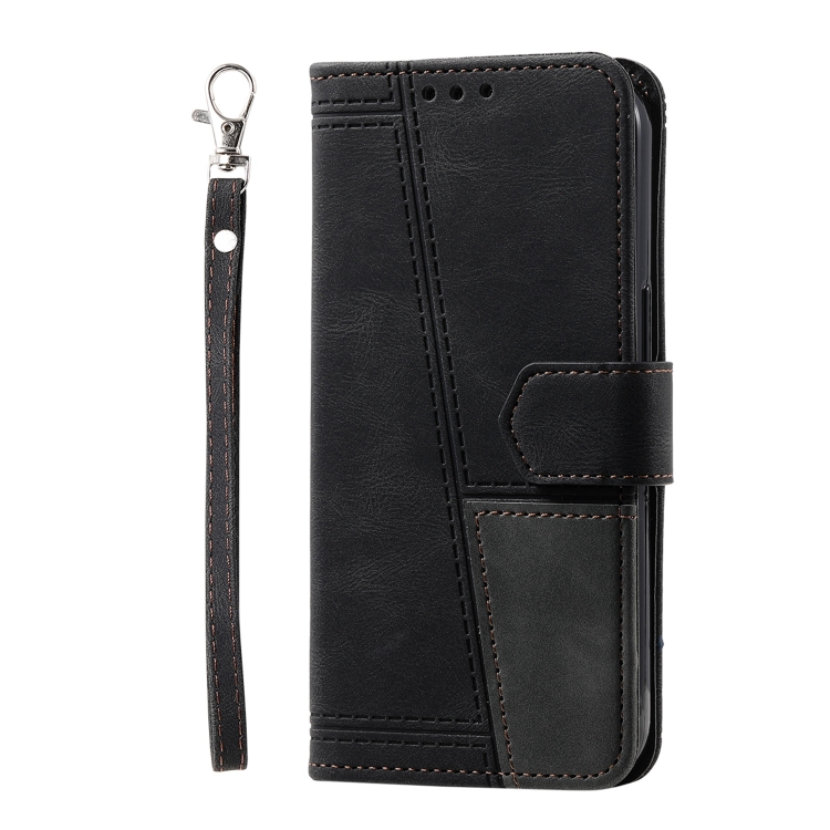 For Samsung Galaxy S22+ 5G Splicing Leather Phone Case(Black) For Samsung Galaxy S22+ 5G Splicing Leather Phone Case(Black)