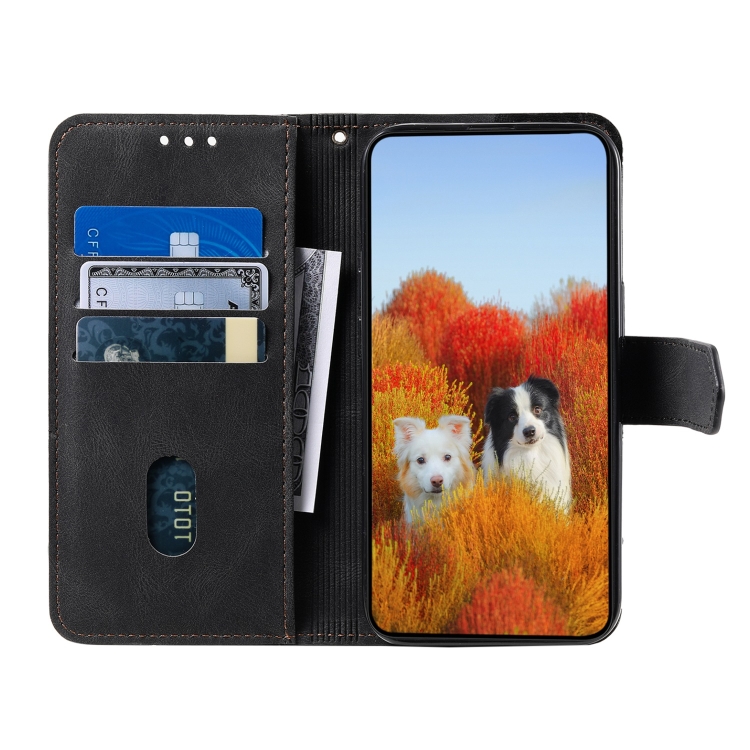 For Samsung Galaxy S22+ 5G Splicing Leather Phone Case(Black) For Samsung Galaxy S22+ 5G Splicing Leather Phone Case(Black)