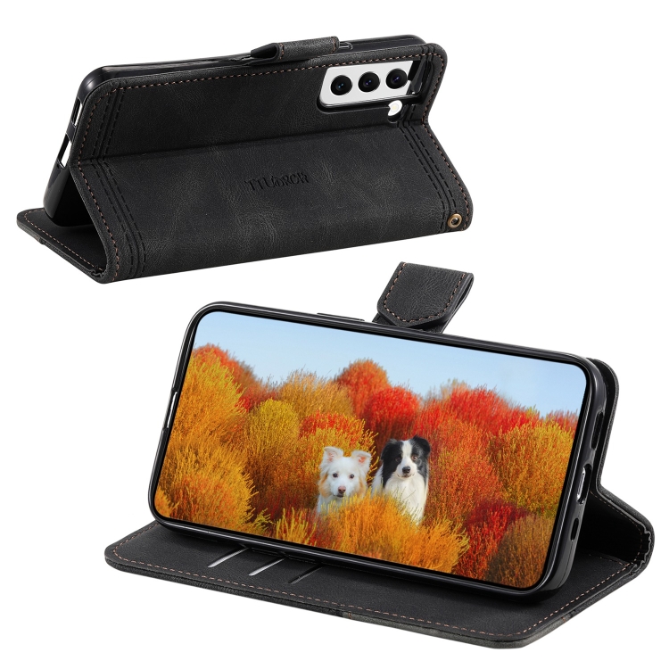 For Samsung Galaxy S22+ 5G Splicing Leather Phone Case(Black) For Samsung Galaxy S22+ 5G Splicing Leather Phone Case(Black)