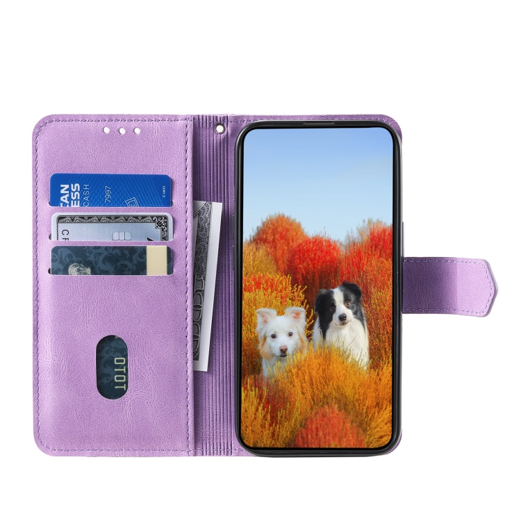 For Samsung Galaxy S22 5G Splicing Leather Phone Case(Purple) For Samsung Galaxy S22 5G Splicing Leather Phone Case(Purple)