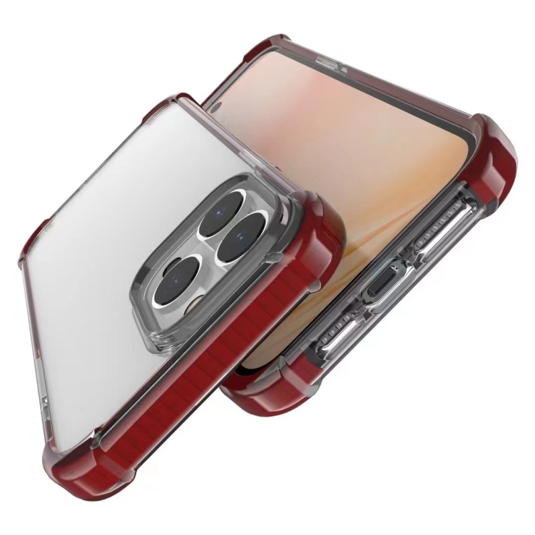For iPhone 14 Pro Acrylic Four Corners Shockproof Phone Case (Black Red) For iPhone 14 Pro Acrylic Four Corners Shockproof Phone Case (Black Red)