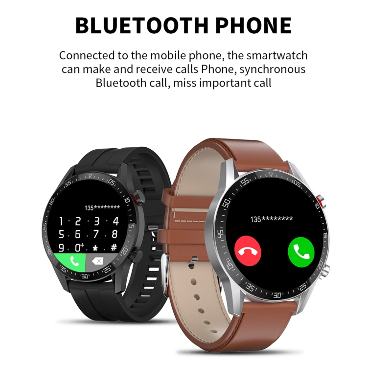 SK7PLUS 1.28 pulgadas Strap de cuero de pantalla IPS Smart Watch, admite Bluetooth Call/Sleep Monitoring (marrón) - B1