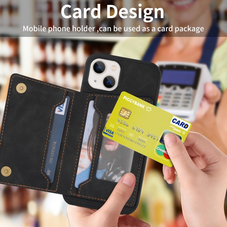 For iPhone 13 mini Zipper Card Holder Phone Case (Black) For iPhone 13 mini Zipper Card Holder Phone Case (Black)