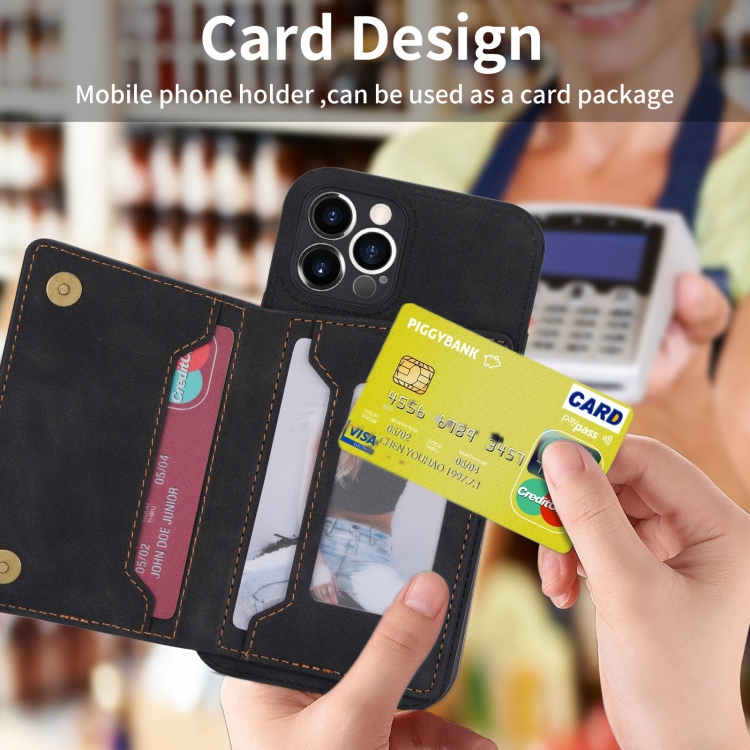 For iPhone 11 Pro Max Zipper Card Holder Phone Case (Black) For iPhone 11 Pro Max Zipper Card Holder Phone Case (Black)