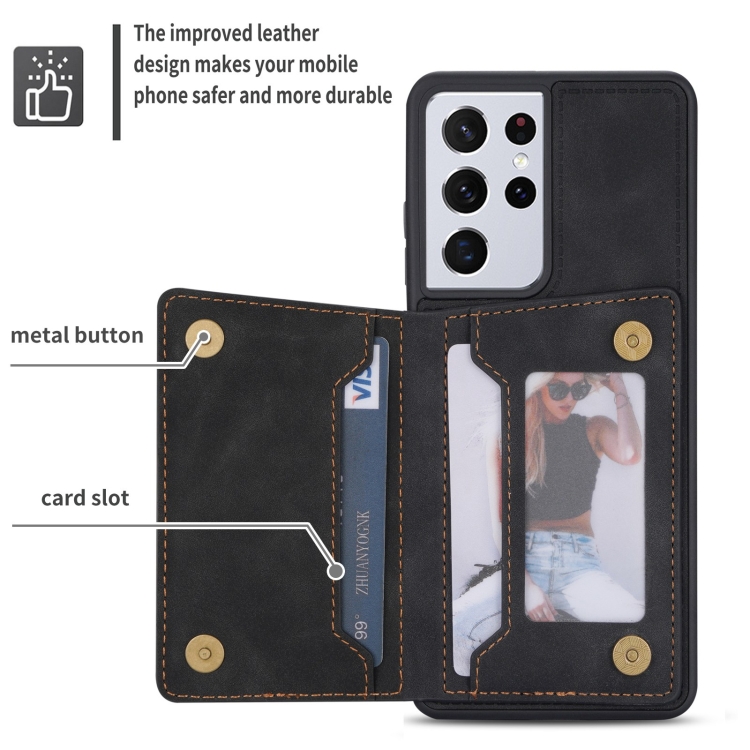 For Samsung Galaxy S21 Ultra 5G Zipper Card Holder Phone Case(Black) For Samsung Galaxy S21 Ultra 5G Zipper Card Holder Phone Case(Black)