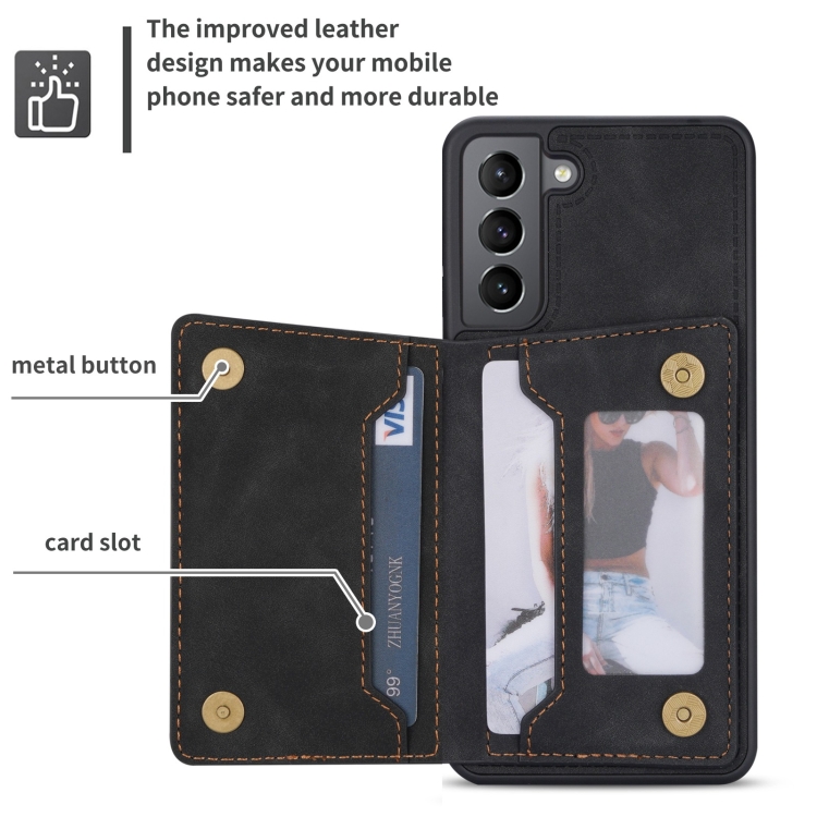 For Samsung Galaxy S22 5G Zipper Card Holder Phone Case(Black) For Samsung Galaxy S22 5G Zipper Card Holder Phone Case(Black)