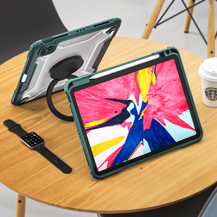 Für iPad Pro 11 2022 / 2021 / 2020 / Air 2020 10.9 WIWU Mecha Tablet  Schutzhülle mit drehbarer Halterung (Grün)