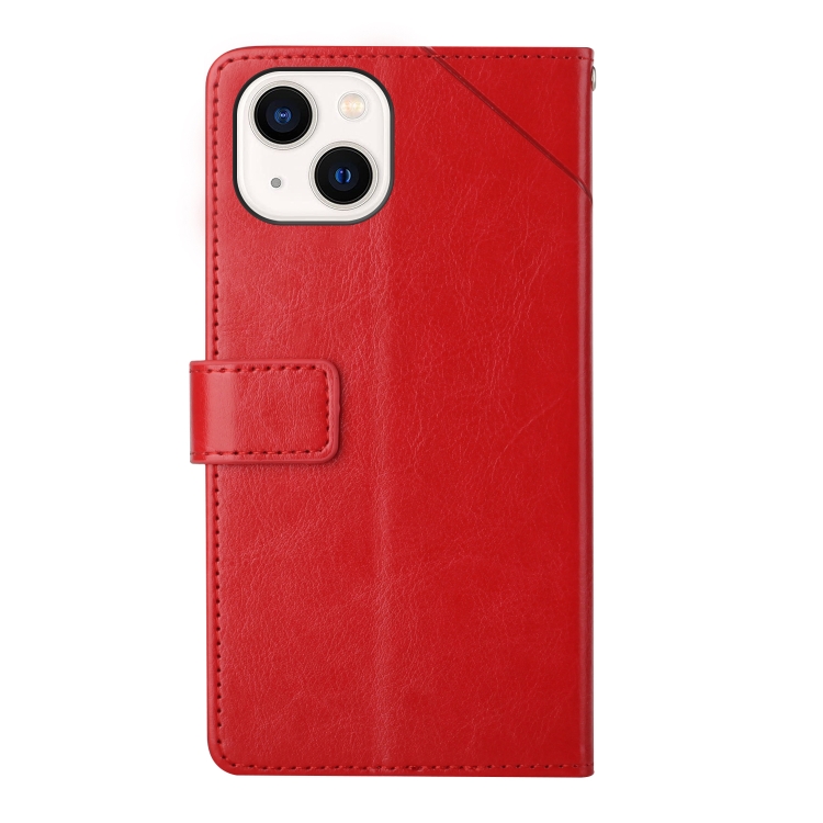 For iPhone 14 Y Stitching Horizontal Flip Leather Phone Case (Red) For iPhone 14 Y Stitching Horizontal Flip Leather Phone Case (Red)