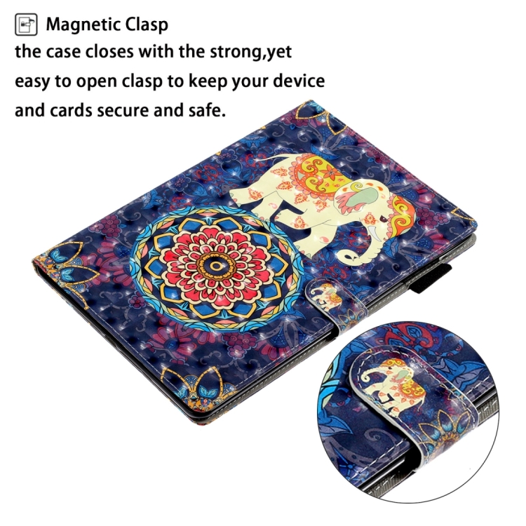 For iPad 10.2 2021 A2602 3D Embossing Pattern Leather Tablet Case(Elephant) For iPad 10.2 2021 A2602 3D Embossing Pattern Leather Tablet Case(Elephant)
