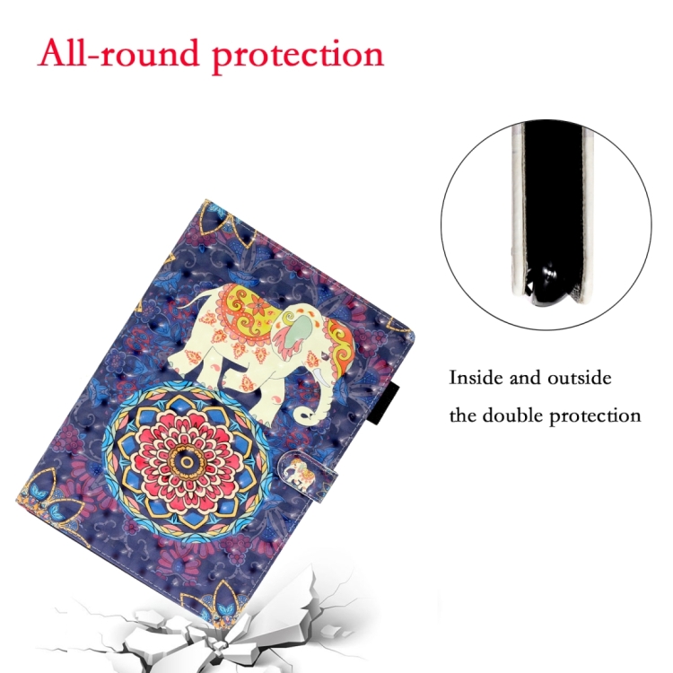 For iPad 10.2 2021 A2602 3D Embossing Pattern Leather Tablet Case(Elephant) For iPad 10.2 2021 A2602 3D Embossing Pattern Leather Tablet Case(Elephant)
