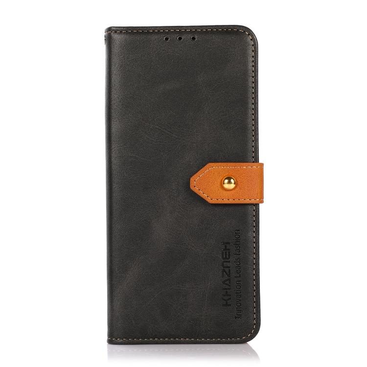 KHAZNEH Dual-color Cowhide Texture Flip Leather Phone Case For iPhone 16(Black) KHAZNEH Dual-color Cowhide Texture Flip Leather Phone Case For iPhone 16(Black)