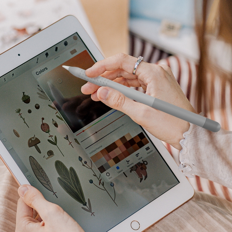Dux Ducis gradient silicone stylus Vỏ bảo vệ cho Apple Pencil 1st Gen (màu xám) - 6