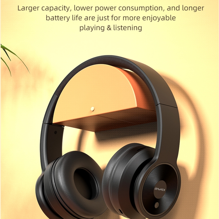 awei A996BL Foldable Wireless Bluetooth Headphone(Black)