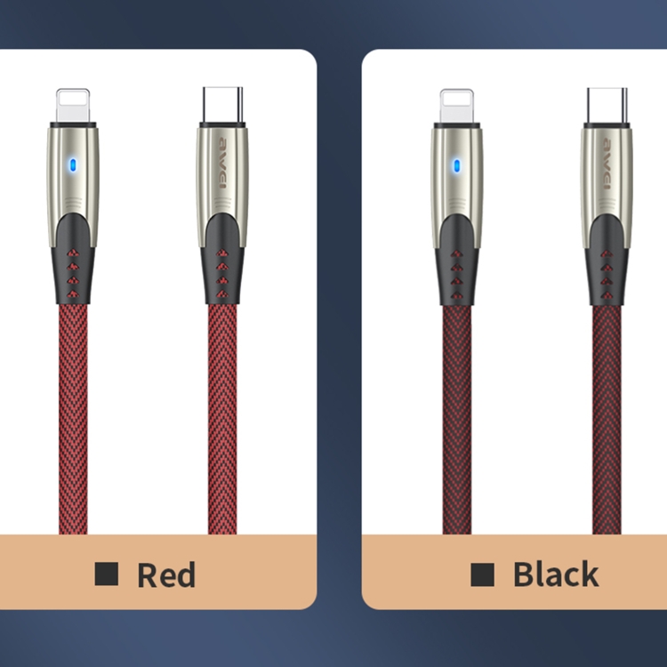 awei CL-119L Type-C / USB-C to 8 Pin Nylon Braid Fast Charging Cable, Length: 1m(Black) awei CL-119L Type-C / USB-C to 8 Pin Nylon Braid Fast Charging Cable, Length: 1m(Black)
