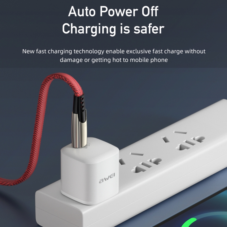 awei CL-119L Type-C / USB-C to 8 Pin Nylon Braid Fast Charging Cable, Length: 1m(Black) awei CL-119L Type-C / USB-C to 8 Pin Nylon Braid Fast Charging Cable, Length: 1m(Black)