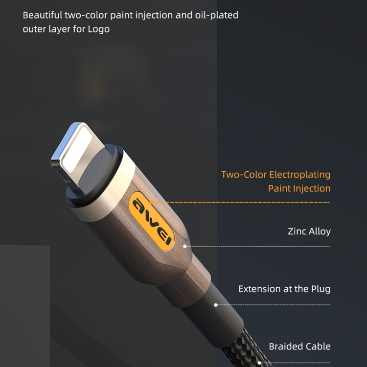 awei CL-125L Type-C / USB-C to 8 Pin Fast Charging Data Cable, Length: 1m(Black) awei CL-125L Type-C / USB-C to 8 Pin Fast Charging Data Cable, Length: 1m(Black)