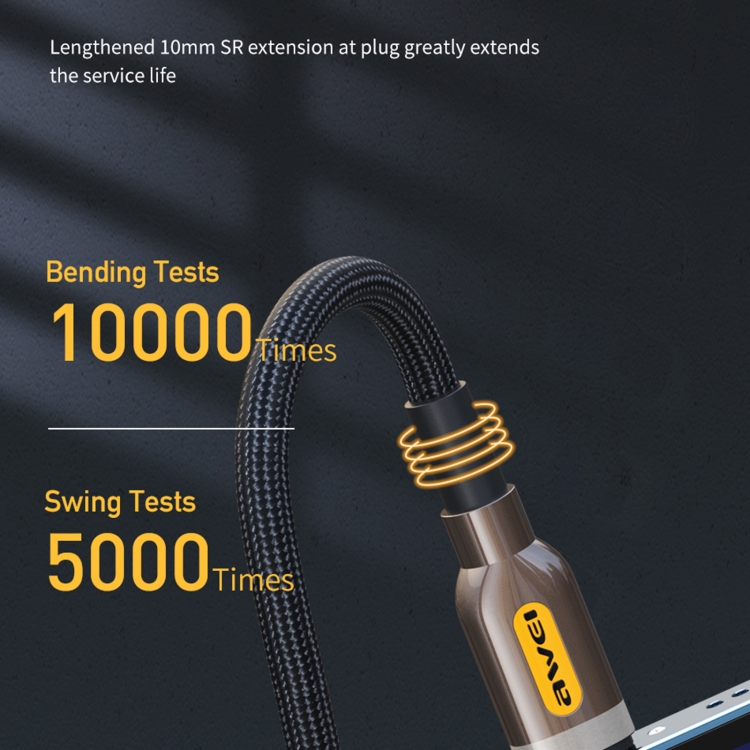 awei CL-125L Type-C / USB-C to 8 Pin Fast Charging Data Cable, Length: 1m(Black) awei CL-125L Type-C / USB-C to 8 Pin Fast Charging Data Cable, Length: 1m(Black)