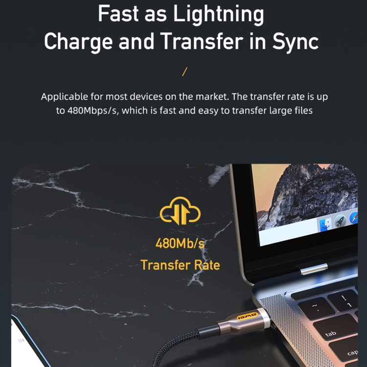 awei CL-125L Type-C / USB-C to 8 Pin Fast Charging Data Cable, Length: 1m(Black) awei CL-125L Type-C / USB-C to 8 Pin Fast Charging Data Cable, Length: 1m(Black)