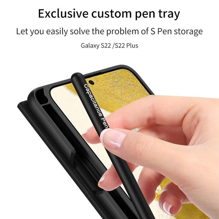 For Samsung Galaxy S22 5G GKK Flip Leather Phone Case with Stylus Pen(Black) For Samsung Galaxy S22 5G GKK Flip Leather Phone Case with Stylus Pen(Black)