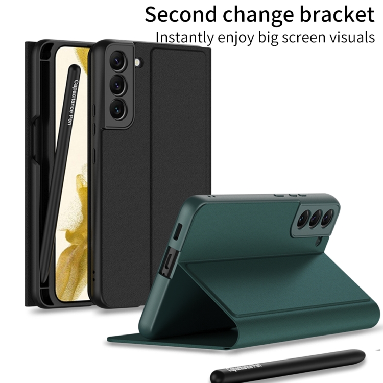 For Samsung Galaxy S22 5G GKK Flip Leather Phone Case with Stylus Pen(Black) For Samsung Galaxy S22 5G GKK Flip Leather Phone Case with Stylus Pen(Black)