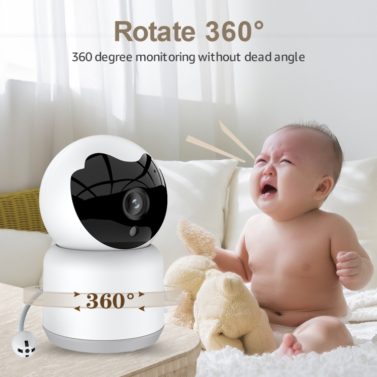 YT51 1920x1080 Cámara inalámbrica para bebés Home, soporte de visión nocturna infrarroja / detección de llanto para bebés, enchufe Au (blanco) - B3