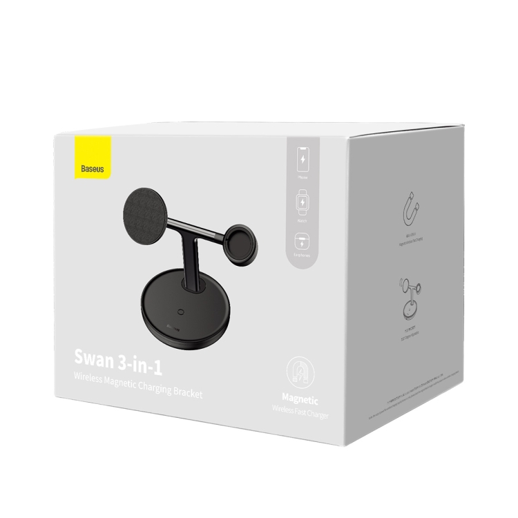 Baseus Swan 20W 3 In 1 Universal Wireless Magnetic Charging Bracket(Black)