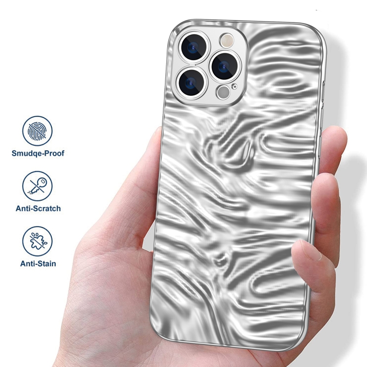 For iPhone 13 Pro Max Wave Electroplating TPU Phone Case (Glossy Silver) For iPhone 13 Pro Max Wave Electroplating TPU Phone Case (Glossy Silver)
